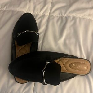 Rachel Zoe Black Flats with Silver Detail